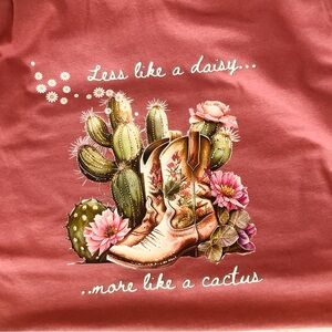 NEW wot western inspired tee- “Less like a daisy, more like a cactus”.